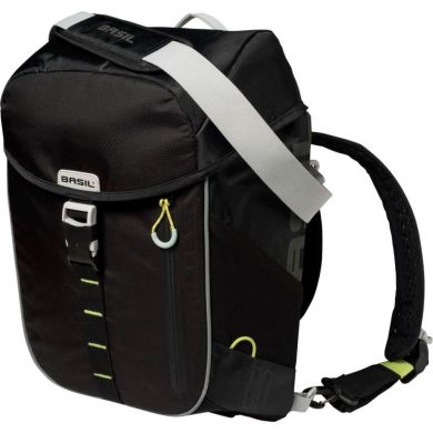 Tas Basil Daypack Miles Black Lime Zwart